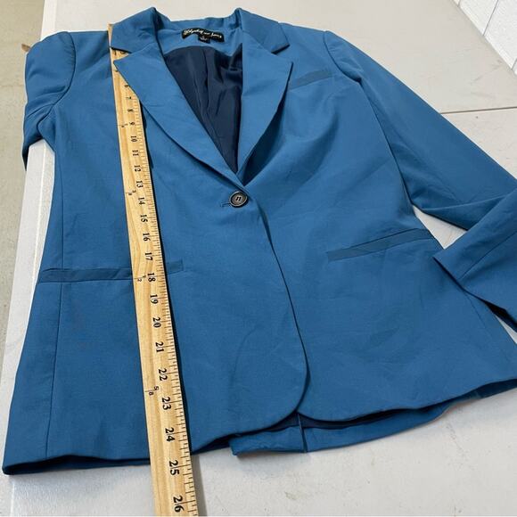 Elizabeth & James teal blue single breasted blazer women's size 0 - Picture 11 of 12